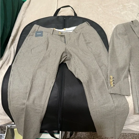 Rochas Gray and Green Suit Classic Design